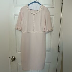 Gorgeous pink dress with pearls embedded, size 8
